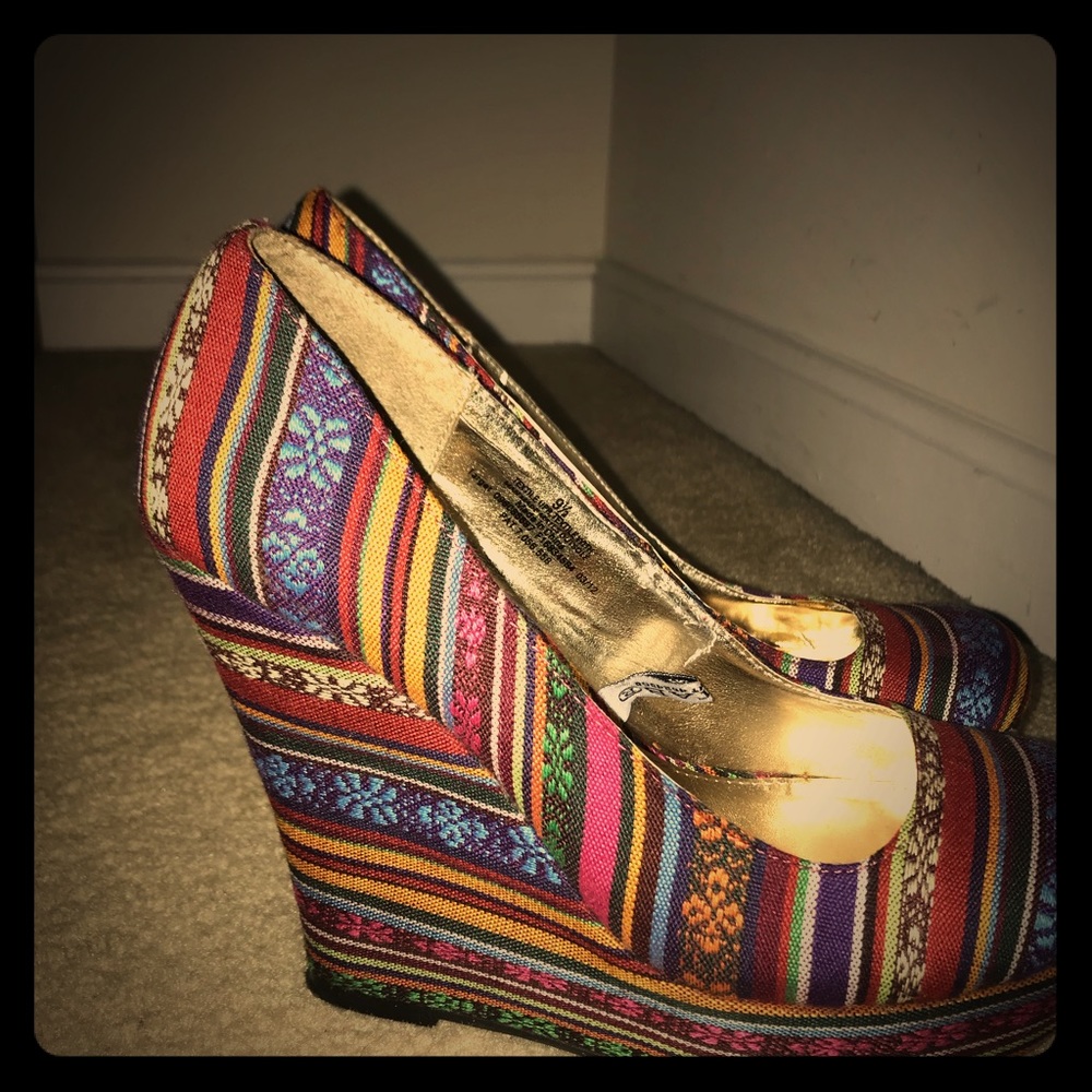 Colorful Wedge heels shoes